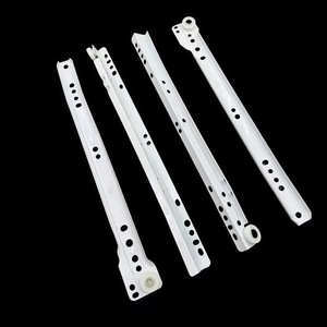 Glissière de tiroir Xinjunye à deux sections, rail silencieux, rouleaux en nylon, tirage fluide, acier laminé à froid, design moderne - Product Image 2