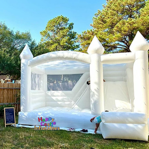 Tiệc cưới nhà nảy màu trắng với hố bóng và nhà nảy trượt thương mại Bouncer bơm hơi nhà nảy màu trắng - Product Image 1