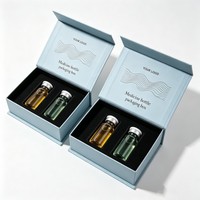 Boîte d'emballage de luxe personnalisée pour flacons, vente en gros de flacons, boîte rigide magnétique, encre à base de soja, emballage de flacons pharmaceutiques