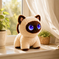 Peluche courte conforme CPSIA, cadeau de Noël pour personnes âgées, compagnie qui répète ce que vous dites, chat prêt à jouer, prêt à l'emploi, 20 cm