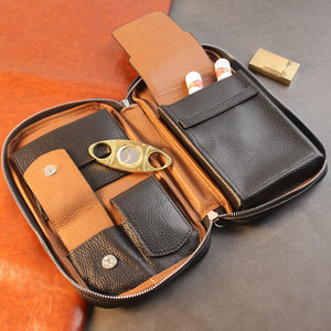 Cigar Leather Pouch Cigars Cigar Box Travel Cigar Case Genuine Leather Cigar Pouch Box For 5-6 Cigars