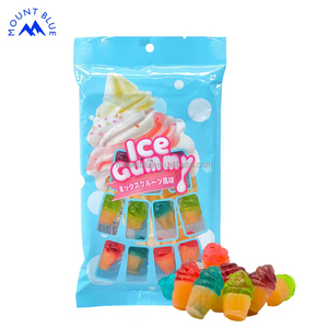 Nuevo diseño Halal 3D Jelly Gummy Candy Mix Fruit Flavor Ice Cream Jam Filled Cube-Shaped Cartoon Sweets Bonbons Bag - Product Image 4
