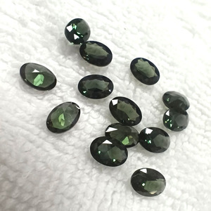 152 #   Spinelle Synthétique de Couleur Verte Tourmaline à Coupe Ovale, Pierre Précieuse en Vrac pour la Fabrication de Bijoux - Product Image 2