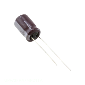 ตัวเก็บประจุแบบ Through Hole รุ่น UPW2FR47MPD1TA ความจุ 0.47 ไมโครฟารัด ชนิดอลูมิเนียม 0.47UF 20% 315V แบบ Radial - Product Image 1