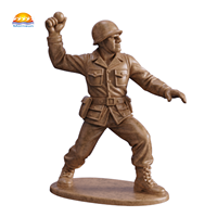 Statue de soldat américain de la Seconde Guerre mondiale en résine bronze sur mesure en gros, figurine militaire peinte artistiquement de haute qualité pour l'affichage et la collection