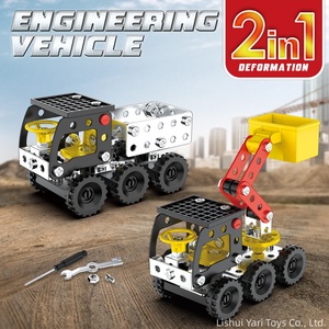 Mini kits de montage en métal, modèles 2-en-1, excavateurs, projets STEM, kits de voitures à construire, cadeaux d'anniversaire pour enfants garçons - Product Image 4