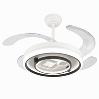 Ventilateur de plafond pliable en métal avec lumière LED, 5 pales inversées, 42/52 pouces, BLDC, 6 vitesses, télécommande, design moderne pour la maison