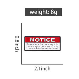 Aufmerksamkeits-Schilder Emaille-Anstecknadeln Lustige Zitat-Broschen Danke für die Aufmerksamkeit Dieses Hinweis-Abzeichen Schmuck Geschenk Großhandel Humorvoll - Product Image 6