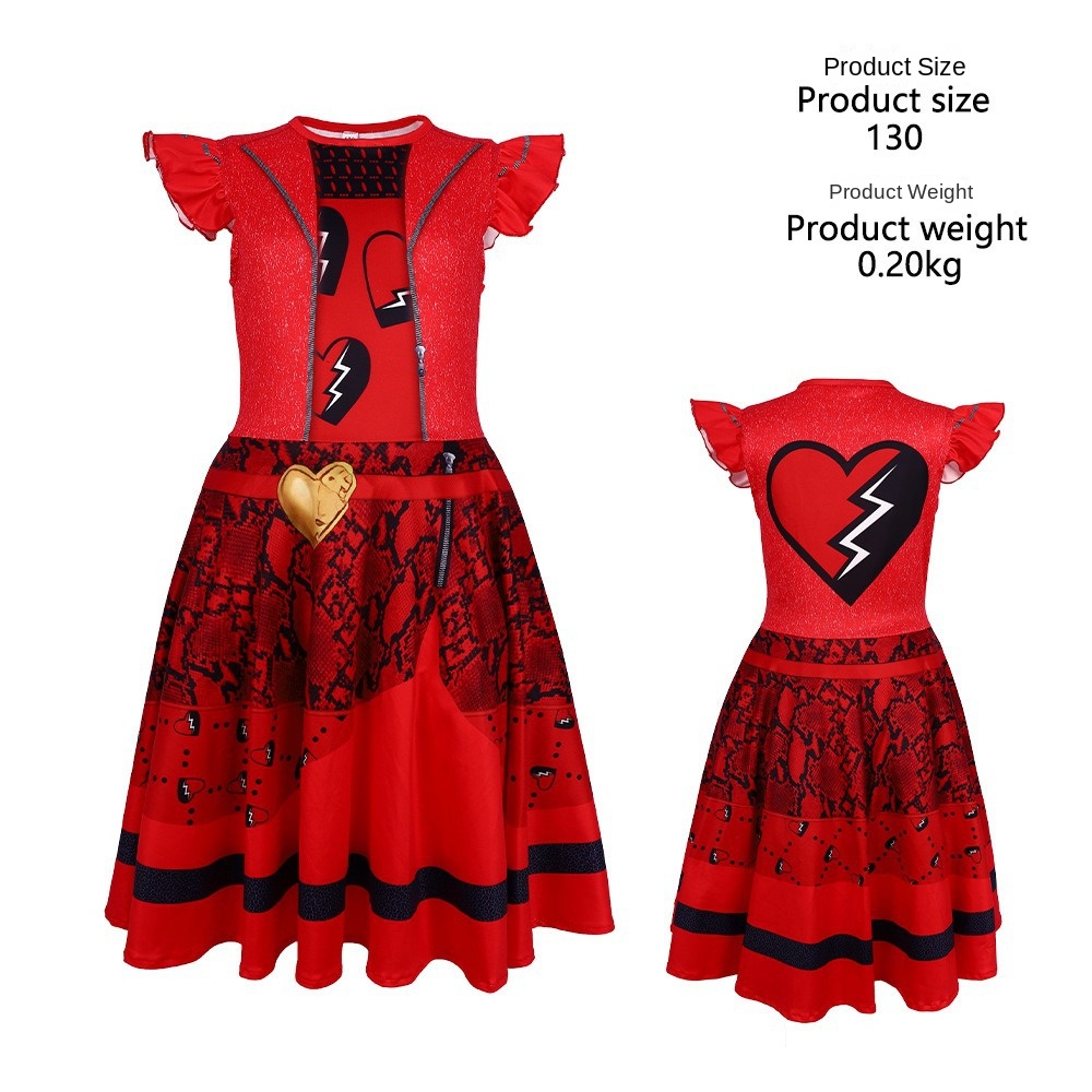 Vestido Flysleeve Descendente-Rojo 1