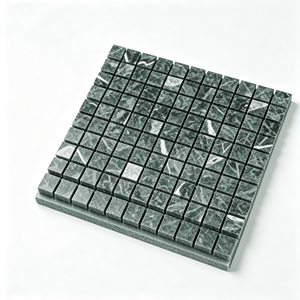 Plaque de mosaïque carrée en marbre vert foncé, 295x295mm, épaisseur 10mm, pour décoration murale et de sol intérieure, salle de bain, cuisine - Product Image 4