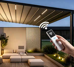 Electric adjustable <b>roof</b> aluminum pavilion Windproof Villa Garden Aluminum Pergola Sun <b>Canopy</b> Outdoor aluminum pavilion <b>canopy</b> - Product Image 5