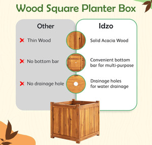 Jardinière en <span class=keywords><strong>bois</strong></span> d'acacia durable, grandes boîtes à <span class=keywords><strong>fleurs</strong></span>, meubles de maison, bricolage, décoration de modèle peint - Product Image 5