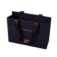 Luxuriöse Einkaufstaschen mit Goldprägung-Design, Langlebiger Griff, Kunstpapier-Kartonverpackung für Werbung und Kleinunternehmen