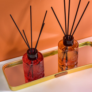 Juego creativo de botellas de vidrio en relieve de gama alta para aromaterapia, líquido volátil sin fuego para baño de hotel y hogar al por mayor - Product Image 3