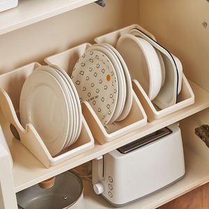 Nhà Bếp Đồ dùng tổ chức với tay cầm bằng gỗ New nhựa hộp lưu trữ với bánh xe lưu trữ Hiện đại giá dao kéo nồi nắp lưu trữ - Product Image 5