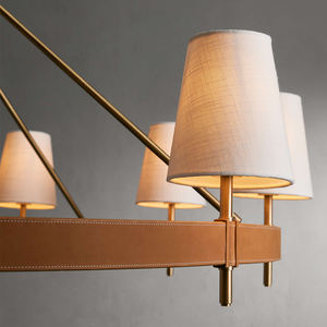 Роскошная гостиничная латунная Люстра для гостиной, золотой античный бронзовый обеденный стол с основанием E12 для ресторана - Product Image 3