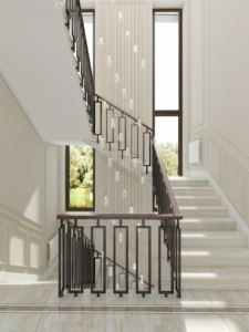 ราวบันไดเหล็กแบบโมเดิร์นสำหรับภายในอาคาร ยี่ห้อถันหลง - Product Image 4