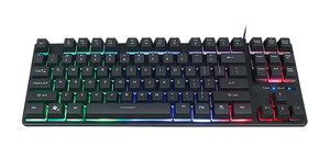 Nhà Máy Bán buôn OEM có dây thời trang 87 phím màng chơi game Bàn Phím Nhỏ Gọn <span class=keywords><strong>USB</strong></span> có dây chơi game Bàn phím mini LED Backlit bàn phím - Product Image 4