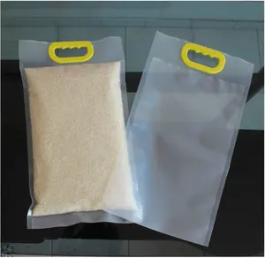 Fonte Fábrica Spot Transparente Amostra Grátis 5kg 10kg Laminado De Plástico Farinha Saco De Embalagem De Arroz A Vácuo Saco De Embalagem