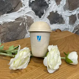 Bagasse Kompost ier bares biologisch abbaubares Papier Kaffeetasse Kuppel deckel Factory Outlet 80mm 90mm Custom OEM Logo Getränke verpackung zum Mitnehmen