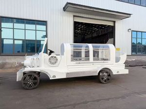 Cercueil électrique haut de gamme de luxe personnalisé à 4 roues, chariot funéraire rétro pour services religieux - Product Image 3