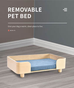 2023 NEUES Modernes Haustiermöbel Design Hundesofa Bett aus Holzrahmen mit Schaumstoffkissen, Reißverschluss, Naturfarben, OEM, Massiv, Nachhaltig, 1 Stück - Product Image 5