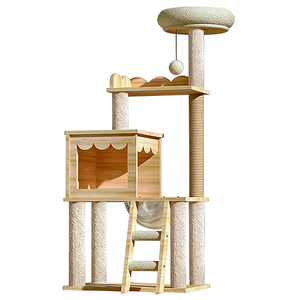Árbol para Gatos de Madera al por Mayor, Estructura para Trepar, <span class=keywords><strong>Nido</strong></span>, Cápsula <span class=keywords><strong>Doble</strong></span>, Estilo Universal para las Cuatro Estaciones, Juguete para Gatos con Diseño Encantador - Product Image 6