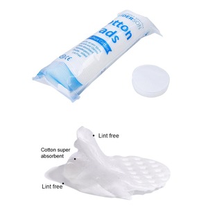 Precio de Fábrica, 100% Algodón Natural, Discos Desmaquillantes Redondos para Limpieza Facial, con Borde Gofrado, 100 Unidades, Discos de Algodón Desechables para la Cara - Product Image 1