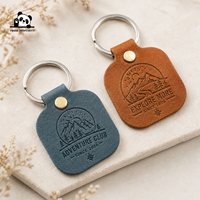 Llavero de Cuero Personalizado con Logotipo, Anillo de Llavero de Cuero PU Grabado, Llavero Promocional para Hombre y Mujer