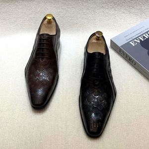Chaussures Oxford de luxe pour hommes, grande taille, respirantes, rehaussantes, à motif patchwork, pour l'automne, vente en gros, formelles et décontractées - Product Image 2