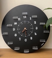 Tampilan jarum jam dinding logam Modern, levitasi magnetik kantor rumah boneka magnet kulkas gantung DIY figur pemegang penyimpanan