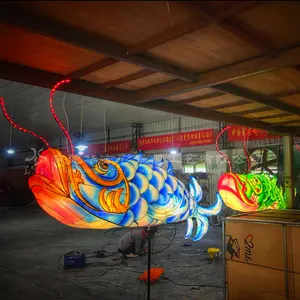 중국 전통 랜턴 실내 레스토랑 led 조명 매달려 물고기 동물 랜턴 조명 쇼 장식