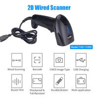 Escáner de Código de Barras USB con Cable, Lector de Códigos de Barras Manual, Lector Automático de Códigos 2D y 1D, Conexión Directa, para Supermercado