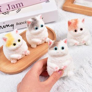 Gato de simulación para amasar, divertida muñeca pequeña, gato gordo antiestrés, muñeco de gatito 3D, lindo juguete antiestrés de animal pequeño - Product Image 2