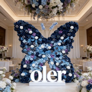 Décor mural en fleurs de soie papillon pour mariage, anniversaire, banquet, thème floral, aménagement décoratif, mobile, 3D, nouvelle arrivée, livraison rapide - Product Image 1