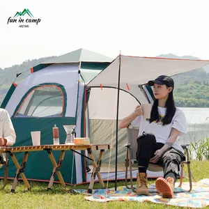 Tenda da campeggio all'aperto ad apertura rapida automatica tenda da 4-6 persone tenda familiare impermeabile a doppio strato con una stanza