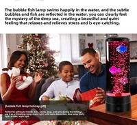 Lampe Méduse Électrique, Aquarium Méduse LED, Lampe de Bureau Relaxante, Lampe d'Ambiance à Couleurs Changeantes, Veilleuse