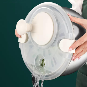 Grand essoreur à salade en plastique écologique, ensemble d'essoreurs à légumes et fruits avec couvercle autobloquant, compatible lave-vaisselle - Product Image 3