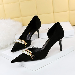 Chaussures à talons pour femme 7CM/11CM, style escarpins européens 2025, sandales à perles - Product Image 3