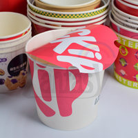 Seaux à poulet frits en papier Kfc de grande taille avec couvercle 64oz 150oz 170oz jetables personnalisés écologiques avec logo imprimés