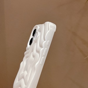 3D Stars Ripples Soft TPU Phone Case para <span class=keywords><strong>iPhone</strong></span> <span class=keywords><strong>13</strong></span> 14 15 16 Pro Max Glitter White Color sólido Wave Pattern Funda trasera a prueba de golpes - Product Image 2