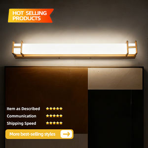 Modern Minimalist LED Indoor Decorative Bathroom Mirror <b>Lamp</b> with Iron Frame Wall-Mounted Makeup Light <b>for</b> Long Walls - Product Image 2