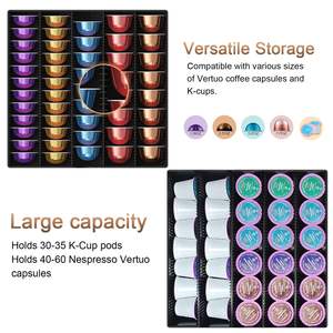 Organisateur de tiroir pour <span class=keywords><strong>dosettes</strong></span> de café compatible avec les <span class=keywords><strong>dosettes</strong></span> <span class=keywords><strong>Nespresso</strong></span> <span class=keywords><strong>Vertuo</strong></span>, capacité jusqu'à 60 petites ou 40 grandes - Product Image 5