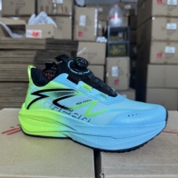 Chaussures de jogging unisexes, cyan fluorescent, dégradé vert, tissu respirant, boucle torsadée, chaussures de sport à haute absorption des chocs