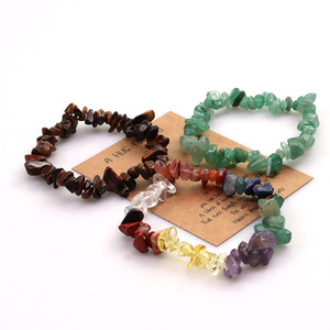 Bracelet élastique en éclats de pierre naturelle en gros : Améthyste, Obsidienne, et Éclats de Rose – Idéal pour un cadeau - Product Image 4