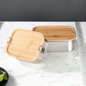 Outdoor Camping Hiking 304 Stainless Steel Japanese <b>Lunch</b> <b>Box</b> Bamboo Lid - Product Image 5