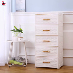 39*32*85CM 5 Storage <strong>Drawer</strong> Rolling Cart Organizer Plastic Unit <strong>on</strong> <strong>Wheels</strong> Narrow Slim - Product Image 5