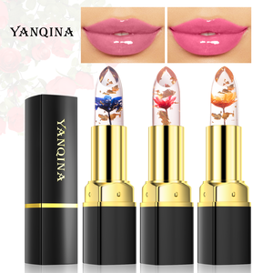Luxury High Quality Fashion Mineral Transparent Temperature Change Color <b>Moisturizing</b> Rose Flower Jelly <b>Lipstick</b> - Product Image 2