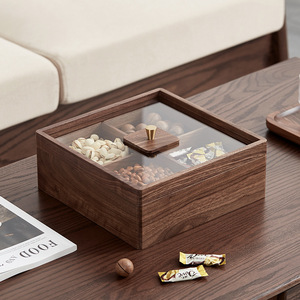 Plateau à fruits carré en <span class=keywords><strong>bois</strong></span> laqué, boîte à bonbons avec couvercle, moderne, haut de gamme, durable, récipient alimentaire multifonctionnel - Product Image 2