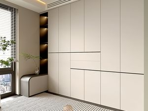 Modern White Italian Hanging Wardrobe <b>Storage</b> Cabinet Portable Home Furniture for <b>Bedroom</b> Living Room Use Panel for Home Office - Product Image 2